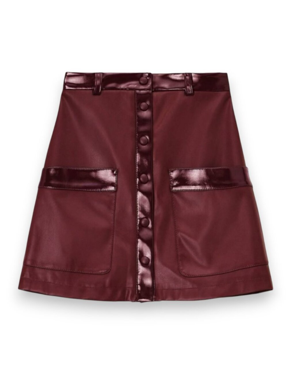 NWT | STAUD Paper Skirt | Burgundy / Plum | Size 6